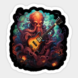 Octopus Playing Guitar Sticker